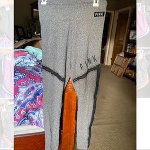 PINK Gray and Black Ankle Length Leggings